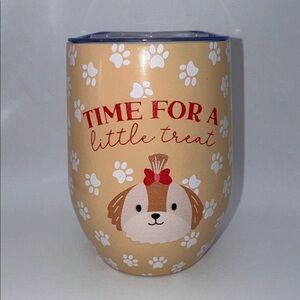 Time For A Little Treat 12 oz. Dog Wine Tumbler Bella Bug